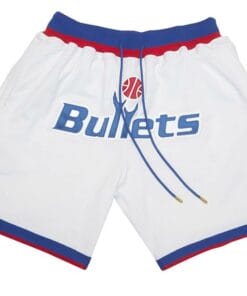 Men Bullets White Shorts All Stitched