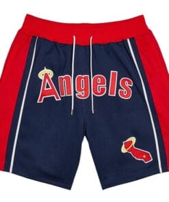 Men California Angels Navy Shorts All Stitched
