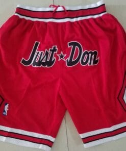 Men Chicago Bulls 1997-1998 Shorts Red All Stitched