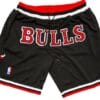 Men Chicago Bulls Black Shorts All Stitched