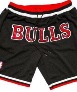 Men Chicago Bulls Black Shorts All Stitched