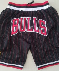 Men Chicago Bulls Black Strip Shorts All Stitched