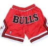 Men Chicago Bulls Red Shorts All Stitched