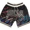 Men Chicago Bulls Sublimated Shorts Black Shorts All Stitched
