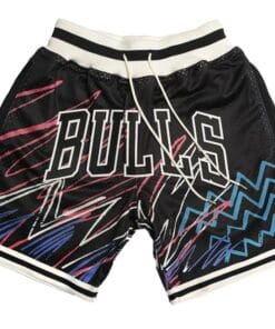 Men Chicago Bulls Sublimated Shorts Black Shorts All Stitched