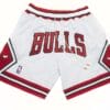 Men Chicago Bulls White Shorts All Stitched