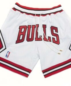 Men Chicago Bulls White Shorts All Stitched