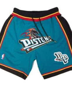 Men Detroit Pistons Shorts Teal Shorts All Stitched