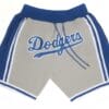 Men Dodgers Grey Shorts All Stitched