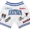 Men Eastern Conference Shorts White Shorts All Stitched