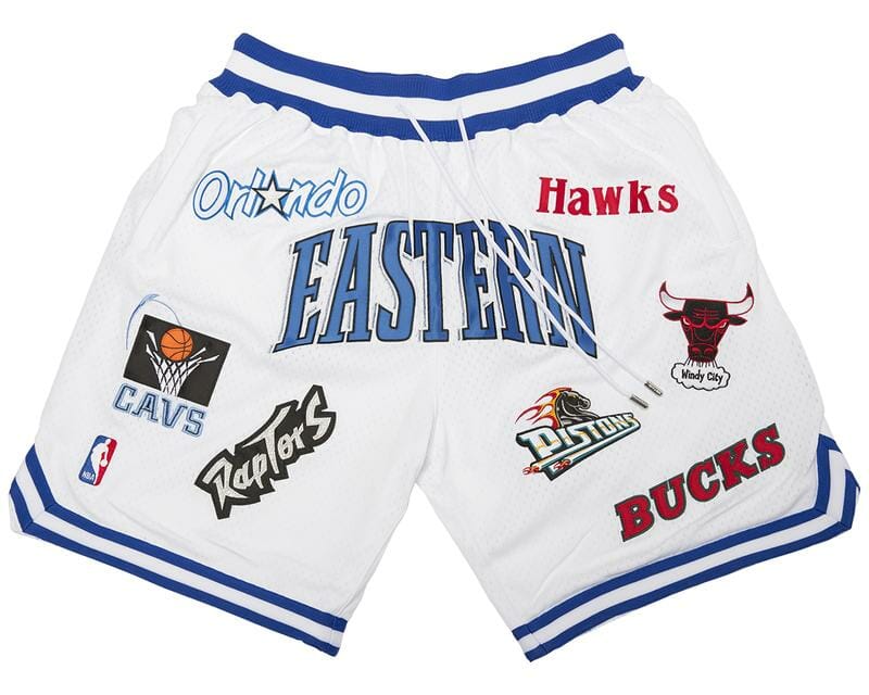 Men Eastern Conference Shorts White Shorts All Stitched 1 Men Eastern Conference Shorts White Shorts All Stitched
