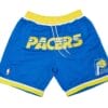 Men Indiana Pacers Shorts Blue Shorts All Stitched 4 Men Indiana Pacers Shorts Blue Shorts All Stitched
