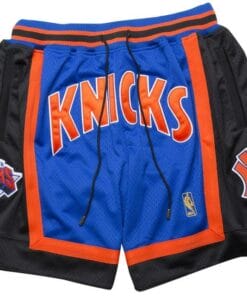 Men Knicks Shorts Blue All Stitched
