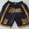 Men Lakers Black Mamba Shorts All Stitched