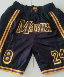 Men Lakers Black Mamba Shorts All Stitched
