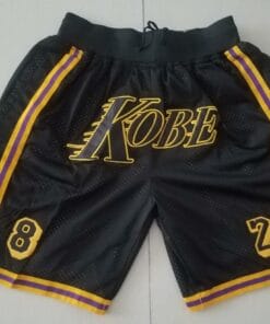 Men Lakers Kobe Black Mamba Shorts All Stitched
