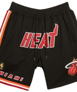 Men Miami Heat Shorts Black All Stitched