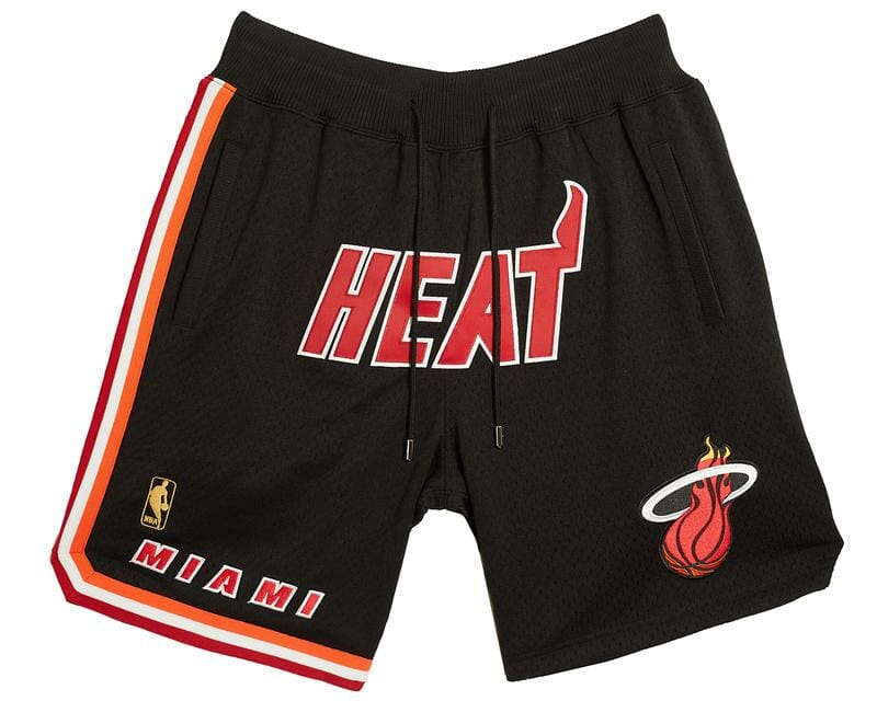 Men Miami Heat Shorts Black All Stitched 1 Men Miami Heat Shorts Black All Stitched