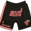 Men Miami Heat Black Shorts All Stitched 5 Men Miami Heat Black Shorts All Stitched