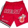 Men Miami Heat Shorts Red All Stitched