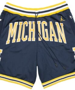 Men Michigan Blue Shorts All Stitched