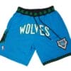 Men Minnesota Timberwolves Shorts Blue All Stitched