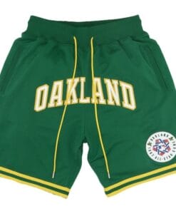 Men Oakland 1987 Home Run Derby Shorts Green All Stitched