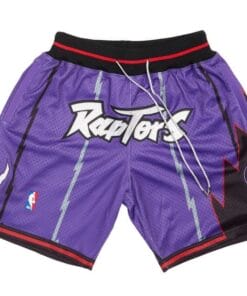 Men Raptors Shorts Purple All Stitched