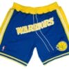 Men Warriors Shorts Blue All Stitched 5 Men Warriors Shorts Blue All Stitched