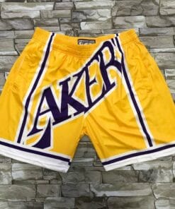 Men's Lakers Shorts With Pockets Yellow