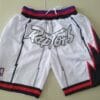 Mens Toronto Raptors White Shorts All Stitched