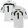 Miami Hurricanes #1 Burns NCAA College Football Jersey White