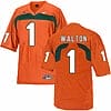 Miami Hurricanes #1 Walton NCAA College Football Jersey Orange