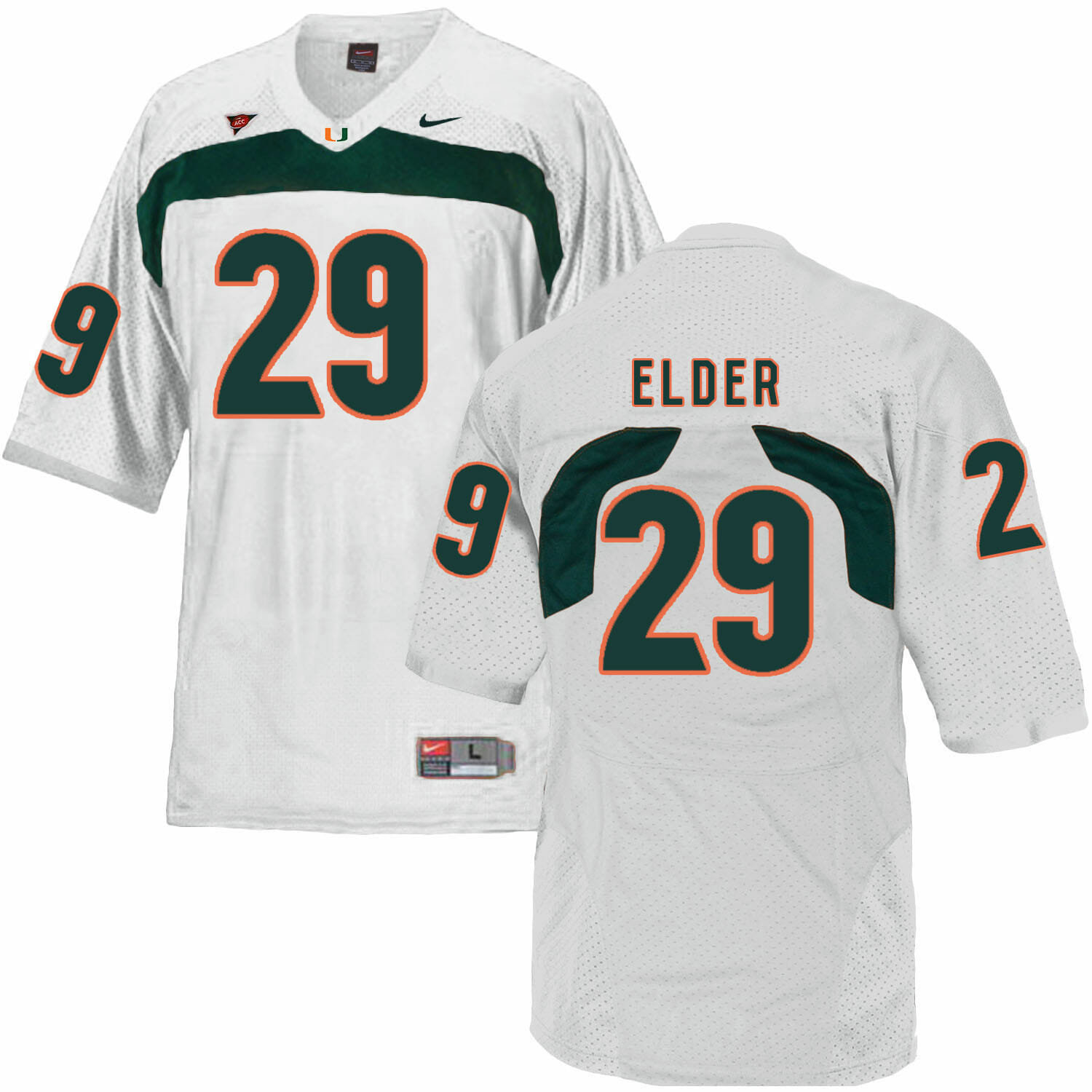 Miami Hurricanes #29 Elder NCAA College Football Jersey White 1 Miami Hurricanes #29 Elder NCAA College Football Jersey White