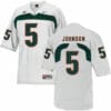Miami Hurricanes #5 Johnson NCAA College Football Jersey White 7 Miami Hurricanes #5 Johnson NCAA College Football Jersey White