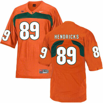 Miami Hurricanes #89 Hendricks NCAA College Football Jersey Orange