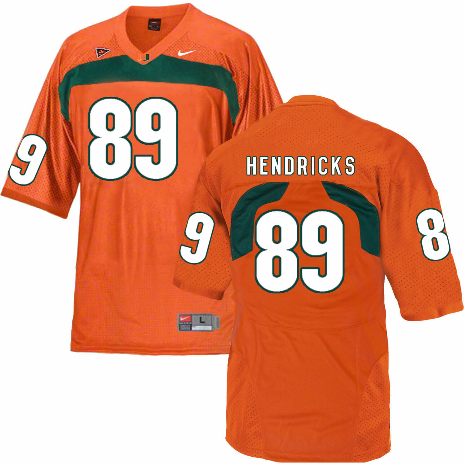 Miami Hurricanes #89 Hendricks NCAA College Football Jersey Orange 1 Miami Hurricanes #89 Hendricks NCAA College Football Jersey Orange
