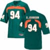 Miami Hurricanes #94 D. Johnson NCAA College Football Jersey Green