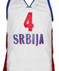 Milos Teodosic Team Serbia Basketball Jersey White