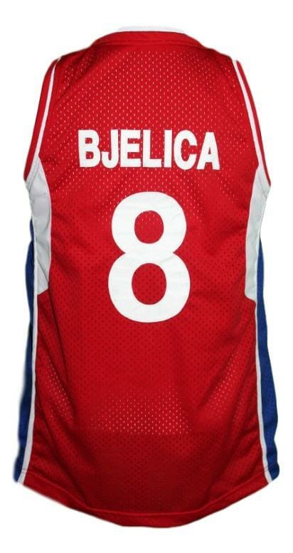 Nemanja Bjelica #8 Serbia Basketball Jersey New Sewn Red 1 Nemanja Bjelica #8 Serbia Basketball Jersey New Sewn Red