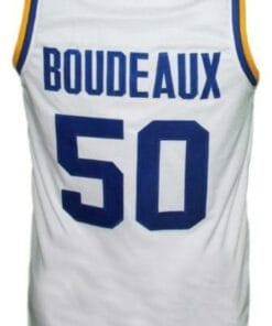 Neon Boudeaux #50 Western Blue Chips Movie Basketball Jersey White