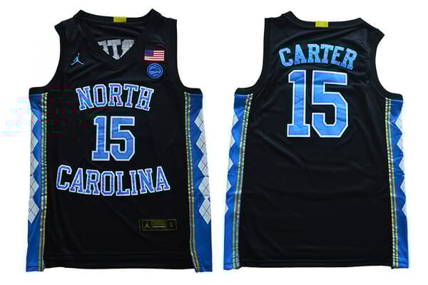 North Carolina Tar Heels #15 Carter NCAA Basketball Jersey Black 1 North Carolina Tar Heels #15 Carter NCAA Basketball Jersey Black