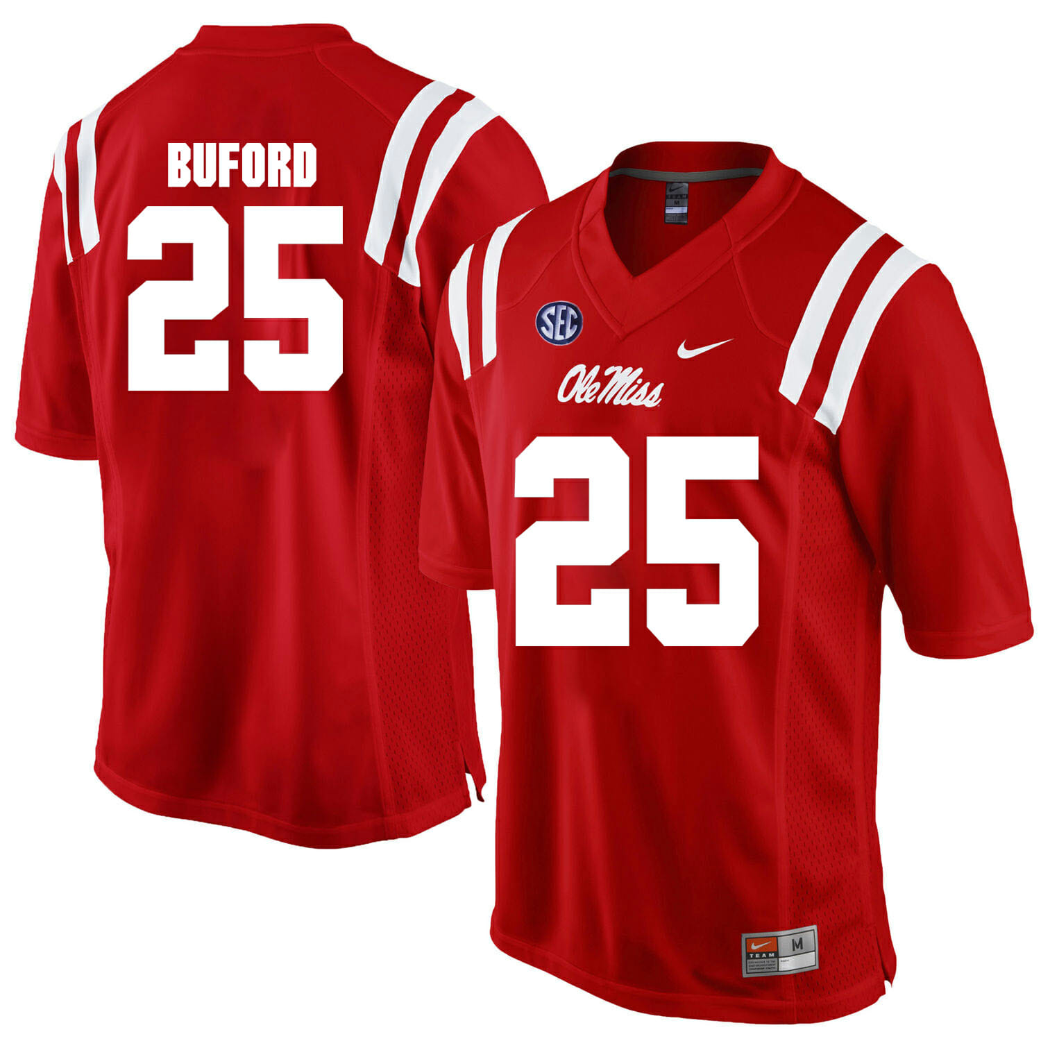 Ole Miss Rebels #25 D.K. Buford NCAA College Football Jersey Red 1 Ole Miss Rebels #25 D.K. Buford NCAA College Football Jersey Red