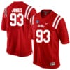 Ole Miss Rebels #93 D.J. Jones NCAA College Football Jersey Red