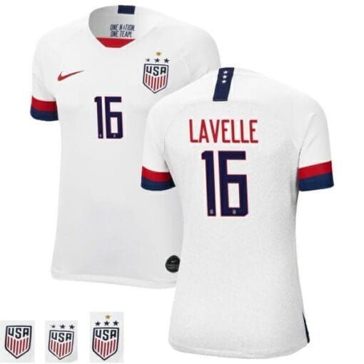 Rose Lavelle Home White no.16 Champions USWNT Soccer Jersey