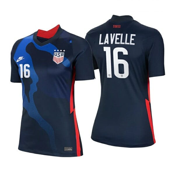 Rose Lavelle Navy Away no.16 2020-21 USWNT Soccer 4 Star Jersey 1 Rose Lavelle Navy Away no.16 2020-21 USWNT Soccer 4 Star Jersey