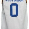 Russel Westbrook #0 Custom College Basketball Jersey New Sewn White