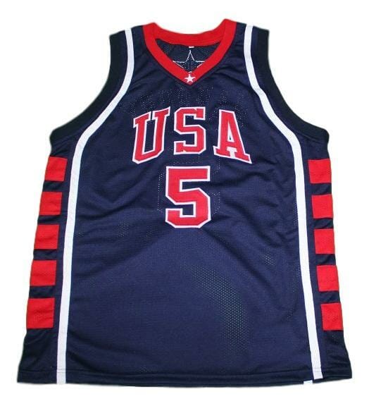 Stephon Marbury Team USA Basketball Jersey Sewn Navy Blue 2 Stephon Marbury Team USA Basketball Jersey Sewn Navy Blue