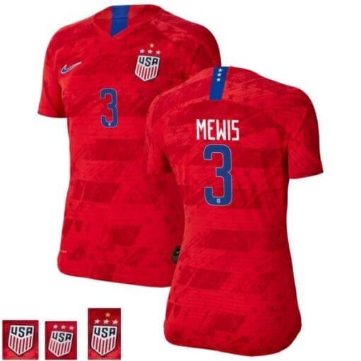 Samantha Mewis Champions Red Away no.3 USWNT Soccer Jersey