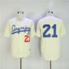 Santurce Crabbers 21 Roberto Clemente Movie Baseball Jersey Cream